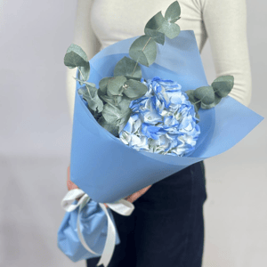 Букет «Синяя тайна» из гортензий