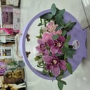 Коробка с цветами «Композиция с орхидеями»