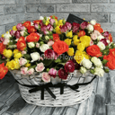 Корзина с цветами «Море роз»