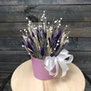 Шляпная коробка с цветами «Композиция из сухоцветов»