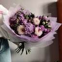 Букет «Георгины, гвоздики и гортензия»