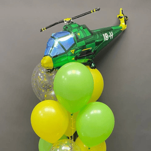 Набор шаров с вертолетом зелёный