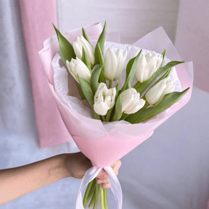 Букет «Тюльпаны 7шт белые»