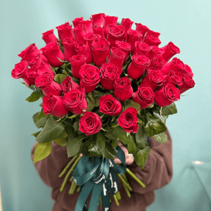 Букет из 51 красной розы 50см