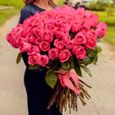 букет из 71 розовой розы премиум