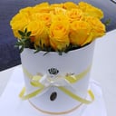 Коробка с цветами «Солнце» из роз