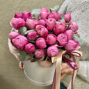 Шляпная коробка с цветами «Малиновое смузи»