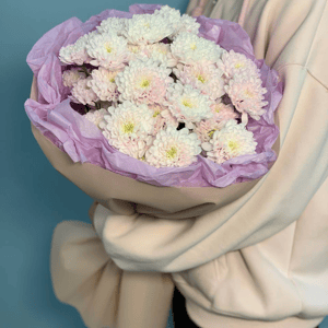 Букет «5 хризантем в упаковке»