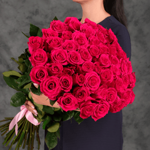Букет из 51 розовой розы Эквадора 60 см