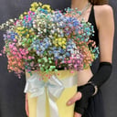 Цветы в коробке из гипсофил