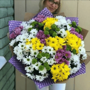 Букет из кустовых Хризантем
