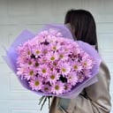 Букет кустовая Хризантема розовая 7 штук