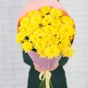 Букет «Солнечные ромашки» из хризантем