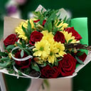 Букет «Осенний вечер» из роз и альстромерий