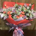 Букет «Рассвет» из роз и эустом