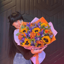 Авторский Букет Тёплый медовый вечер из хризантем