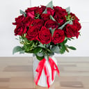 Red Roses in Green