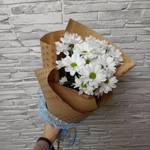 Букет «Белый ангел» из хризантем