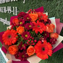 Букет «Осенний поцелуй» из роз и хризантем