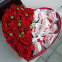Композиция в форме сердца «Вкус страсти» из роз