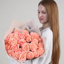 Букет из 25 розовых роз премиум