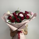 Букет «Амур» из роз и эустом