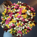 Букет из 101 кустовой розы микс