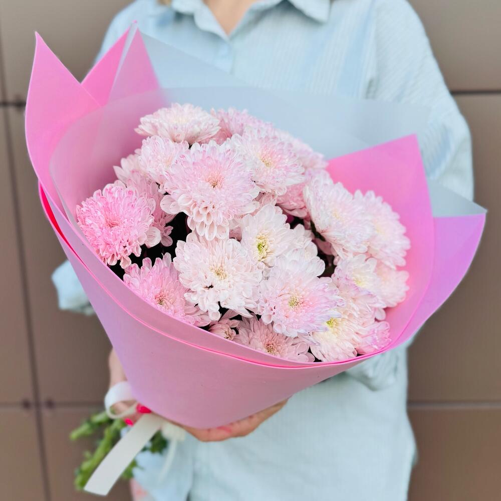 Букет "Розовый зефир" из хризантем