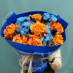 Букет "Морской закат" из хризантем