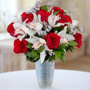 Букет «Сердечное признание» из роз и орхидей