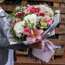 Букет «Весенняя капель» из роз и хризантем