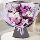 Букет «Стильный акцент» из роз и эустом