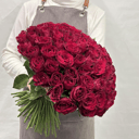 Букет из 101 красной розы с лентой