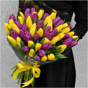 Букет из тюльпанов микс 51шт