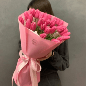 Букет тюльпанов розового цвета