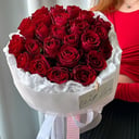 Букет «25 красных роз в упаковке»
