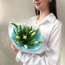 Букет из 11 белых тюльпанов