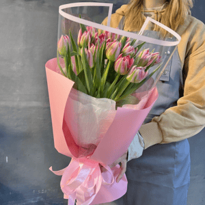 Букет «Тюльпаны пионовидные 15 штук»