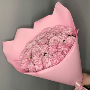 Букет «Розовые диантусы в розовом»