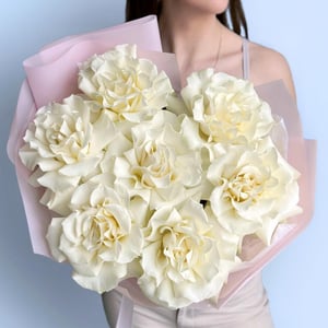 Букет белые французские розы