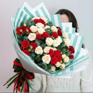 Букет «Яркая зима» из роз