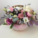 Композиция «Нежная тыковка» из роз и эустом