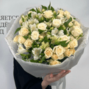 Букет премиум роз и альстромерий