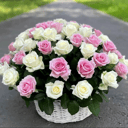 Букет роз в корзине