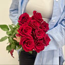 Букет живых цветов из 9 красных роз