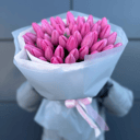 Букет 51 тюльпан Розовый Пунш