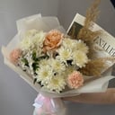 Авторский букет с хризантемой "Нежность"