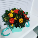 Подарочный набор «Фруктово-цветочная коробка» из роз