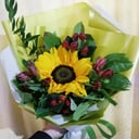 Букет «Осень» из альстромерий и подсолнухов