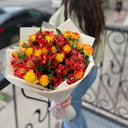 Букет «Осенний» из альстромерий и роз